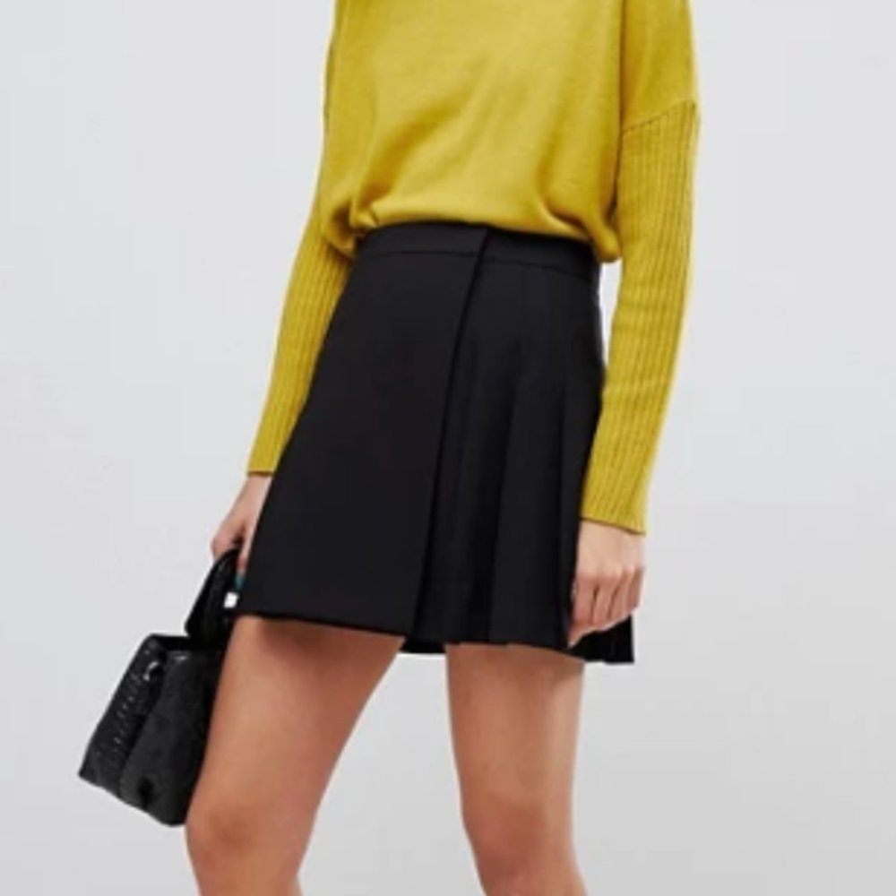 ASOS Black Kilt Pleated Mini Tennis Skirt